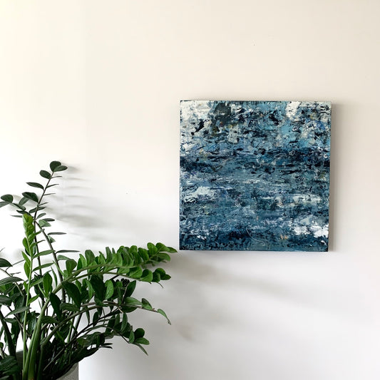 Blue Encaustic- 24 x 24